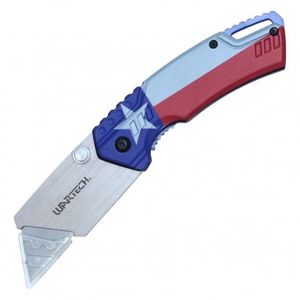 Folding Box Cutter Utility Knife | Interchangeable Blade Texas Flag Pbwt1Tx