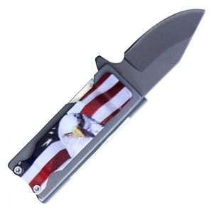 Lighter Holder Folding Knife 4.5in. American Flag Usa Bald Eagle Money Clip