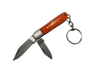 Folding Pocket Key Chain Knife | Mini Trapper Orange 2-Blade EDC PK-117-48