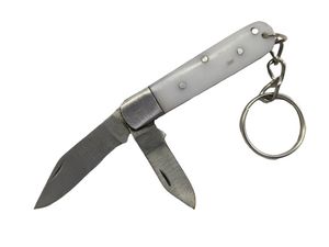 Folding Pocket Key Chain Knife | Mini Trapper White EDC 2-Blade EDC PK-117-48