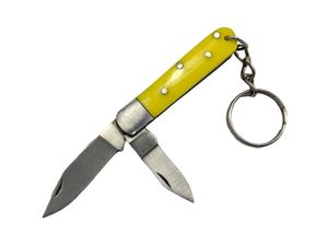 Folding Pocket Key Chain Knife | Mini Trapper Yellow EDC 2-Blade EDC PK-117-48