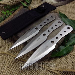 6.5in. Perfect Point Silver Spearhead 3-Pc. Throwing Knife Set