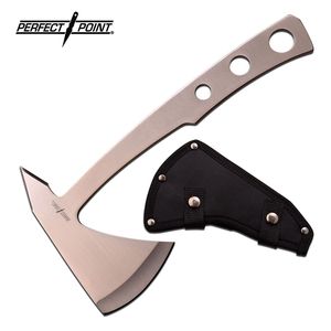Throwing Axe Perfect Point 9.5in. Silver Heavy Duty Survival Tomahawk Hatchet
