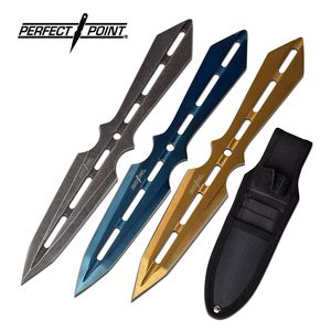 Throwing Knife Set Perfect Point 3 Pc. Full Tang 7in. Overall Variety + Sheath