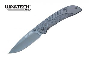 Spring-Assist Folding Knife | Gray Hammered Style Pocket Tactical EDC PWT205GY