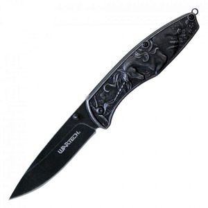 Spring-Assist Folding Pocket Knife Wartech Black Stone Unicorn EDC 3.5