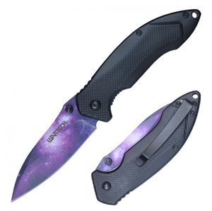 Spring-Assist Folding Knife Wartech Purple Abyss 3.25in. Blade Tactical EDC