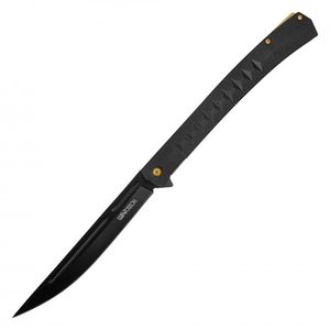 Spring-Assist Folding Knife | Extra Long 6in. Blade Black - 13in. Overall