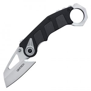 Pocket Knife Wartech Spring-Assist Folding Gut Hook Wharncliffe Blade Black