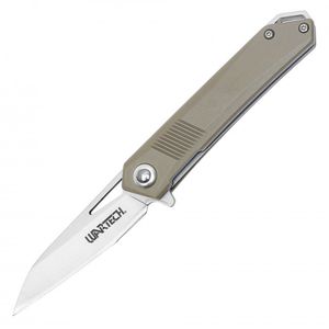 Spring-Assist Folding Knife Wartech 3in. Wharncliffe Blade EDC Tactical - Tan