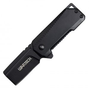 Spring-Assist Folding Knife | Wartech Micro Cleaver 2in Blade Tactical EDC Black