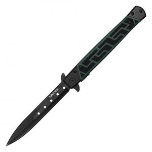 Pocket Knife Wartech Dagger Spring-Assist Folding Stiletto Green Black Large