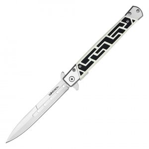 NEW Pocket Knife Wartech Dagger Spring-Assist Folding Stiletto White Black Large