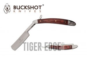 Straight Razor | Barber Shaving Blade Brown Wood Inlay Handle
