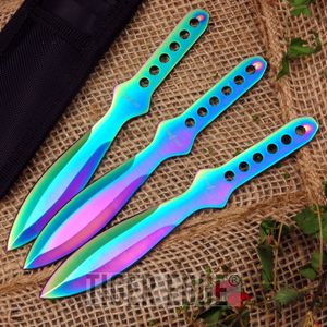 Rainbow 6in. Double Edge 3-Pc. Throwing Knife Set