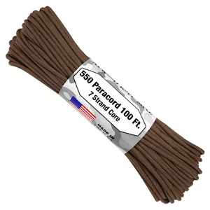 550 Paracord - 100ft - Brown - Made in USA