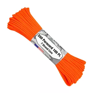 550 Paracord - 100Ft - Neon Orange - Made In Usa