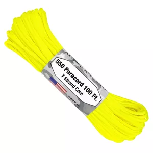 550 Paracord - 100ft - Neon Yellow - Made in USA