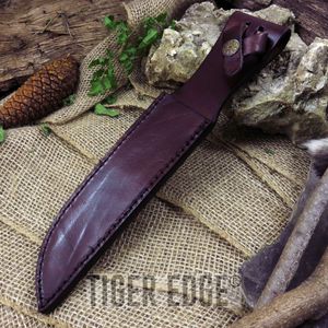 Fixed-Blade Knife Belt Sheath Brown Leather 12in. - Fits Up To 7.5 x 2in. Blade