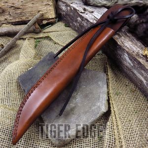Fixed-Blade Knife Belt Sheath | Brown Leather 14