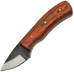 Fixed-Blade Hunting Knife Small 5.5in. Full Tang File Blade Wood Handle Skinner