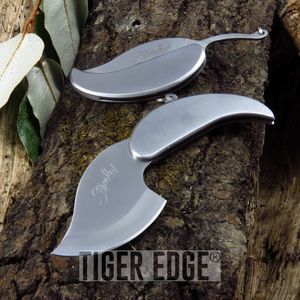 Folding Knife | Silver Leaf Keychain Necklace Knife Blade - Great Gift! - Ss0007