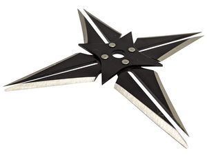 Throwing Star | Black/Silver Stainless Steel 3in. Diameter 4 Points Shuriken