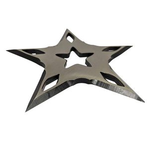 Throwing Star Single Silver Stainless Steel 3in. Diameter 5 Points Shuriken