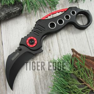 Black 440 Stainless Karambit Tactical Combat Spring-Assisted Folding Knife