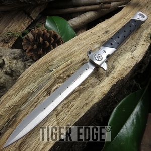 12.5 GIANT SPRING ASSISTED STILETTO TACTICAL FOLDING POCKET KNIFE