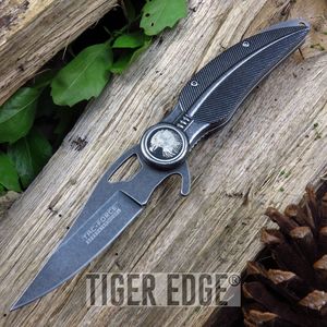 Spring Assist Folding Knife Tac Force Native Stonewash Indian Eagle Open Tf-904