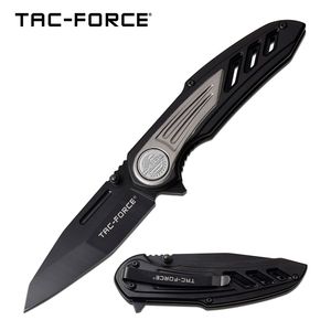 Spring-Assisted Folding Knife | Tac-Force Tactical USA Flag Medallion Gray EDC