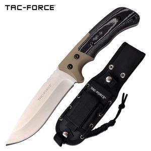 Tactical Knife 9.9in. Overall Tac-Force Tan Military Combat Blade + Molle Sheath
