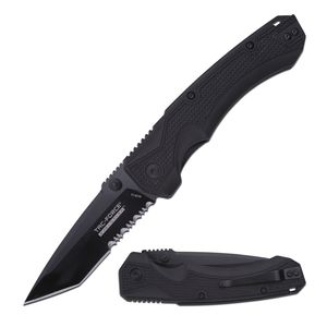 Spring-Assisted Folding Knife | Tac-Force Evolution Black Serrated Tanto Blade