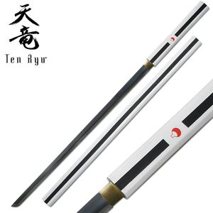 40in. Ten Ryu Black & White Handforged Steel Samurai Katana Stick Sword