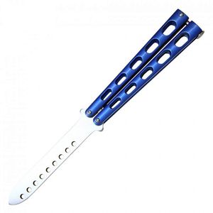 Practice Butterfly Knife 8.75in. Steel Blue Balisong Trainer Wbk3 - No Blade