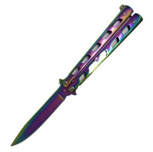 Butterfly Knife Classic Rainbow Balisong Tactical Martial Arts Blade Wg842 P?