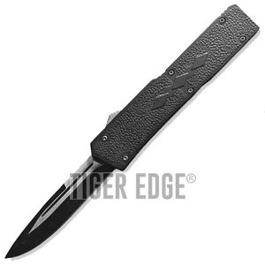 OTF Automatic Knife Single Edge Blade Heavy Duty Black - Wns-It-7312