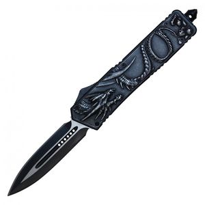 OTF Automatic Knife | Atomic Out-The-Front Push Button Stonewash Dragon