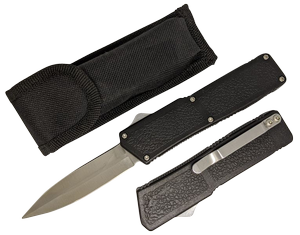 Out-The-Front Automatic Knife Lightning OTF Black 3.25in. Double Edge Blade