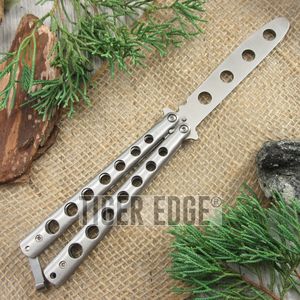 NEW! Harmless Silver Stainless Steel Practice Training Butterfly Knife