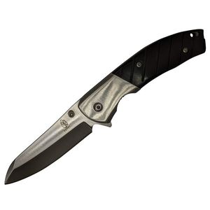 Spring-Assist Folding Pocket Knife 3.5in. Blade Black Wood Handle EDC 8202