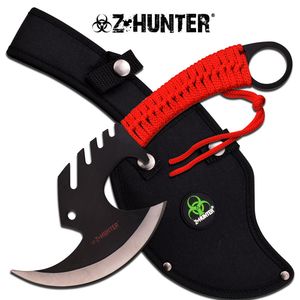 Z-Hunter Red Paracord Full Tang Dead Zombie Walking Tomahawk Throwing Axe