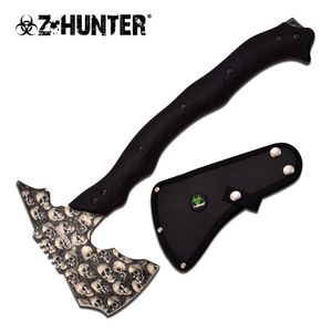 Z-Hunter Grey Skull Zombie Hacker Full Tang Tactical Axe Hatchet Tomahawk